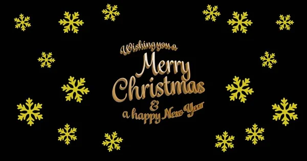 Vector Image Christmas New Year Greeting Snowflake Pattern Black Background — Stock Photo, Image