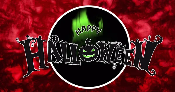 Imagem Texto Feliz Halloween Sobre Abóboras Halloween Outono Celebração Tradição — Fotografia de Stock