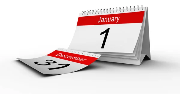 Descartado Decemeber Página Com Janeiro Mostrando Calendário Diário Ano Novo — Fotografia de Stock