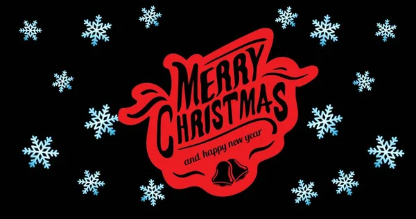 圣诞节和新年的矢量图像 背景是黑色的雪花 圣诞节庆祝活动 寒假和病媒问候语 — 图库照片