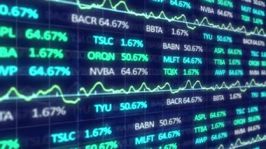 Şebeke üzerinde istatistik ve finansal veri işleme animasyonları. küresel iş, finans ve veri işleme kavramı dijital olarak oluşturulmuş video.