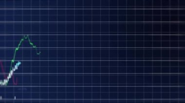 Şebeke üzerinde istatistik ve finansal veri işleme animasyonları. küresel iş, finans ve veri işleme pandemik konsept dijital olarak oluşturulmuş video.