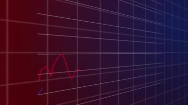 Kemerle ilgili istatistik ve finansal veri işleme animasyonu. küresel iş, finans ve veri işleme kavramı dijital olarak oluşturulmuş video.