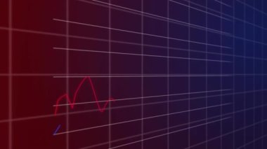 Şebeke üzerinde istatistik ve finansal veri işleme animasyonları. küresel iş, finans ve veri işleme kavramı dijital olarak oluşturulmuş video.