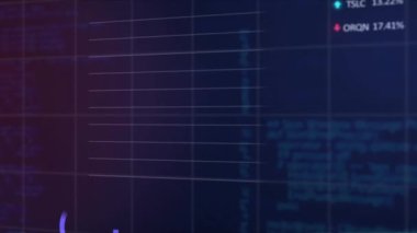 Şebeke üzerinde istatistik ve finansal veri işleme animasyonları. küresel iş, finans ve veri işleme kavramı dijital olarak oluşturulmuş video.