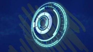 Beyin üzerinde mikroskop taraması ve mavi arka planda DNA ipliği. küresel iş ve çevrimiçi kimlik kavramı dijital olarak oluşturulmuş video.