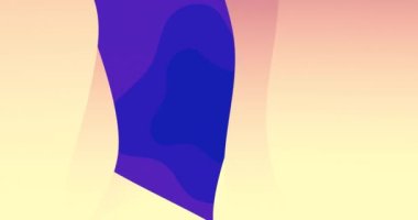 Dalgalanan mor ve şeftali rengi organik formların koyu mavi arka planda hareket edişinin animasyonu. soyut, şablon ve renk arkaplan kavramı dijital olarak oluşturuldu.