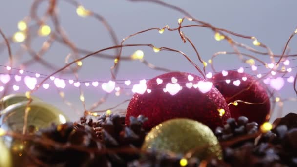 Animación Luces Cuerda Estrella Decoraciones Navideñas Navidad Felicitaciones Estacionales Concepto — Vídeo de stock