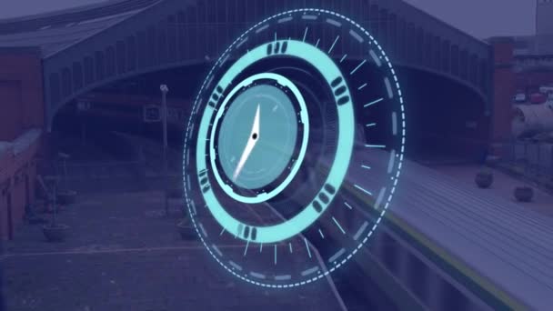 Анімація Годинника Швидко Рухається Поїздом Глобальний Бізнес Концепція Подорожей Продуктивності — стокове відео