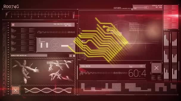 Animation Data Processing Processor Circuit Board Global Data Processing Digital — Stock Video