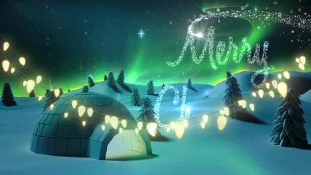 闪烁着仙女的光芒 点缀着欢愉的圣诞祝福 流星掠过了冬日的风景 圣诞节的庆祝和庆祝概念 — 图库视频影像