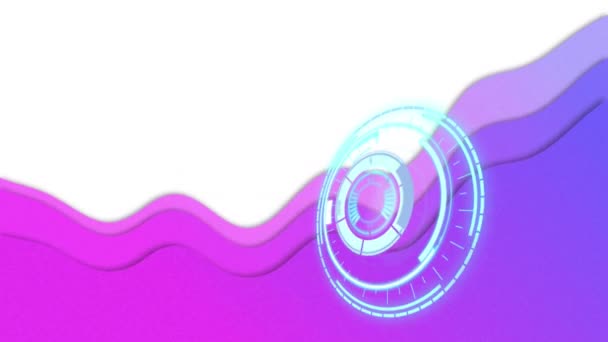 Animación Del Escaneo Del Visor Con Onda Púrpura Sobre Fondo — Vídeos de Stock