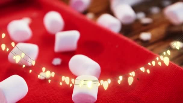 Animazione Luci Arco Marshmallow Decorazioni Natalizie Natale Saluti Stagionali Concetto — Video Stock