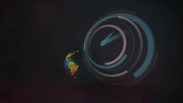 Animacja Planety Ziemia Układ Słoneczny Przestrzeń Przez Całą Dobę Tykanie — Wideo stockowe