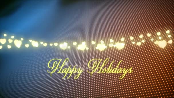 オレンジの背景に幸せな休日のテキストのアニメーション クリスマス お祝いのコンセプトをデジタルで — ストック動画