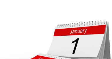 31 Ocak 'ta günlük takvimde gösterilen 31. sayfada atılıyor. Yeni yıl ve yeni yıl çözümleri kavramı dijital olarak oluşturulmuş görüntü.