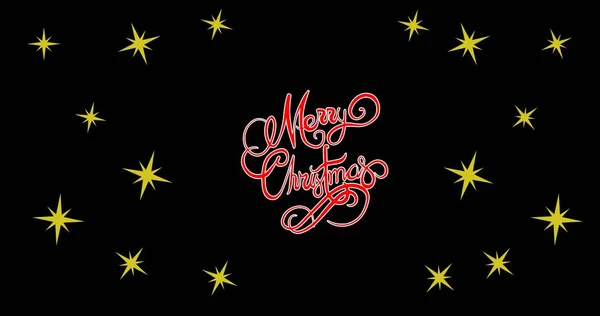 Digitálisan Generált Kép Karácsonyi Köszöntés Csillag Minta Elszigetelt Fekete Háttér — Stock Fotó