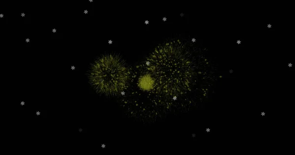 Imagen Estrellas Blancas Con Navidad Fuegos Artificiales Año Nuevo Explotando —  Fotos de Stock