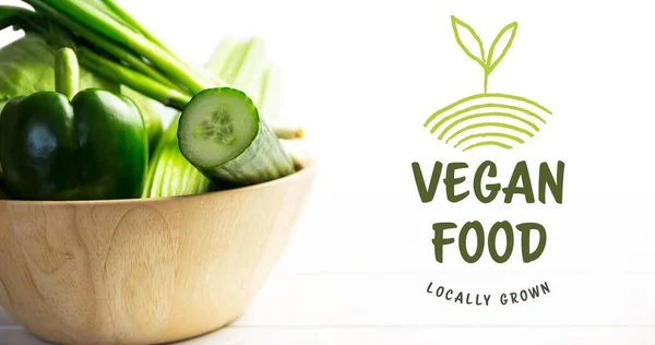 Primer Plano Comida Vegana Símbolo Cultivado Localmente Por Las Verduras —  Fotos de Stock