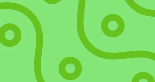 Зображення Зелених Кривих Кіл Прокручуються Зеленому Фоні Святкування Подія Рух — стокове фото