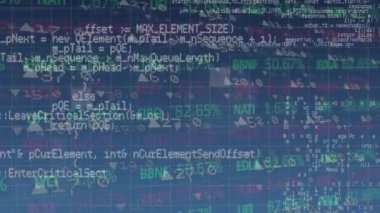 Şebeke üzerinde istatistik ve veri işleme animasyonu. küresel iş, veri işleme, dijital arayüz ve bağlantılar konsepti dijital olarak oluşturulmuş video.