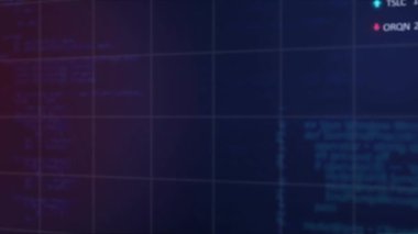 Şebeke üzerinde istatistik ve finansal veri işleme animasyonları. küresel iş, finans ve veri işleme kavramı dijital olarak oluşturulmuş video.