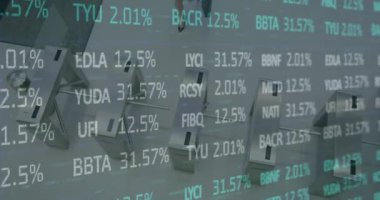 İş kadını hakkında istatistik ve veri işleme animasyonu. küresel bağlantılar, iş ve finans kavramı dijital olarak oluşturulmuş video.