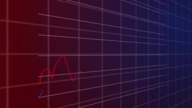 Kemerle ilgili istatistik ve finansal veri işleme animasyonu. küresel iş, finans ve veri işleme kavramı dijital olarak oluşturulmuş video.