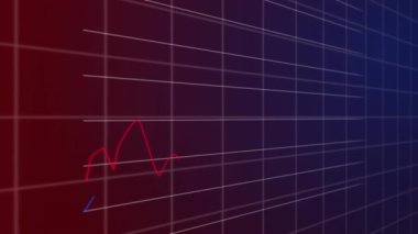 Kemerle ilgili istatistik ve finansal veri işleme animasyonu. küresel iş, finans ve veri işleme kavramı dijital olarak oluşturulmuş video.