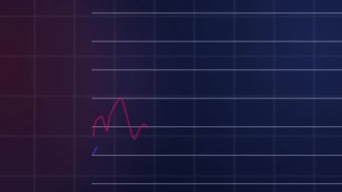 Şebeke üzerinde istatistik ve finansal veri işleme animasyonları. küresel iş, finans ve veri işleme kavramı dijital olarak oluşturulmuş video.