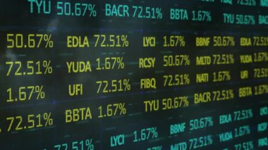 Fırtına, bulutlar ve gökyüzü üzerinde işlenen istatistiklerin animasyonu. küresel veri işleme ve dijital arayüz konsepti dijital olarak oluşturulmuş video.