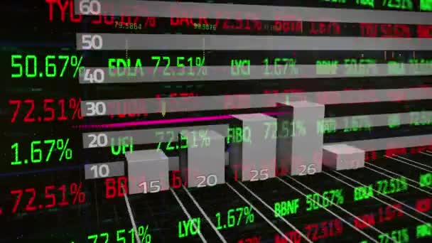 Animação Estatísticas Com Seta Processamento Dados Conceito Global Negócios Processamento — Vídeo de Stock