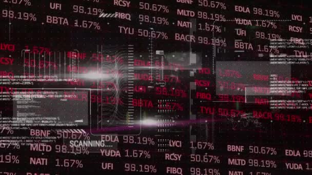 Animering Statistik Och Bearbetning Finansiella Uppgifter Global Verksamhet Databehandling Digitalt — Stockvideo