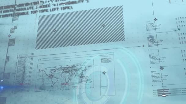 Animación Estadísticas Procesamiento Datos Sobre Turbina Eólica Calentamiento Global Cambio — Vídeos de Stock