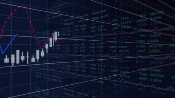 Animering Statistik Och Finansiell Databehandling Över Nätet Globalt Affärs Finans — Stockvideo