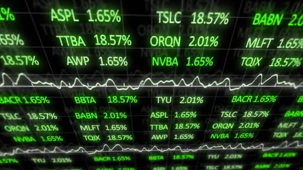 Animação Processamento Dados Financeiros Através Rede Conceito Global Negócios Finanças — Vídeo de Stock