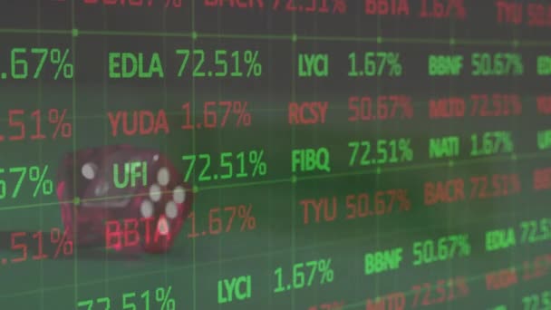 Zarın Üzerinde Finansal Veri Işleme Animasyonu Yeşil Arka Planda Amerikan — Stok video