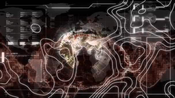 Анимирование Белых Линий Человеческого Мозга Дна Помощью Обработки Данных Экране — стоковое видео
