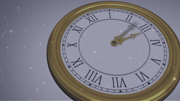 Animation Der Erdkugel Und Des Weltraums Über Tickende Uhr Globales — Stockvideo