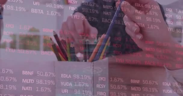 Animación Del Procesamiento Datos Financieros Sobre Personas Negocios Que Toman — Vídeos de Stock