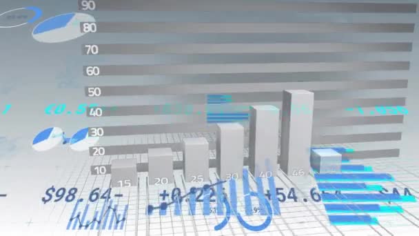 Animace Statistiky Šipkami Zpracování Finančních Údajů Globální Koncepce Podnikání Zpracování — Stock video