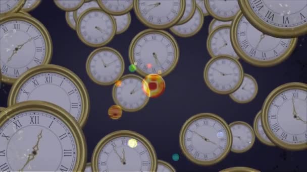 Animation Système Solaire Des Planètes Espace Dessus Des Horloges Concept — Video