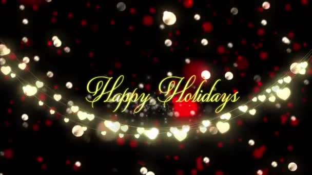 Animáció Boldog Ünnepek Szöveges Fényfoltok Karácsony Hagyomány Ünnepség Koncepció Digitálisan — Stock videók
