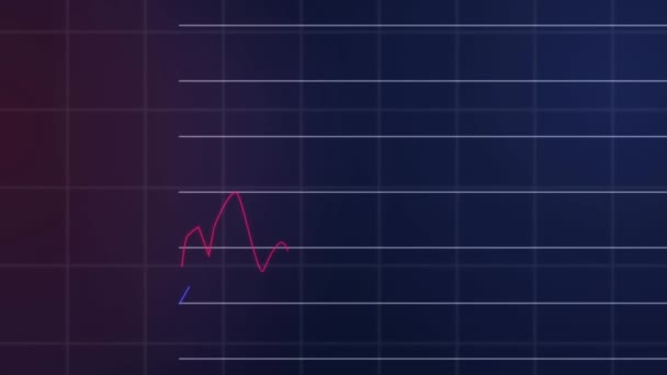 Animation Des Statistiques Traitement Des Données Financières Sur Grille Concept — Video