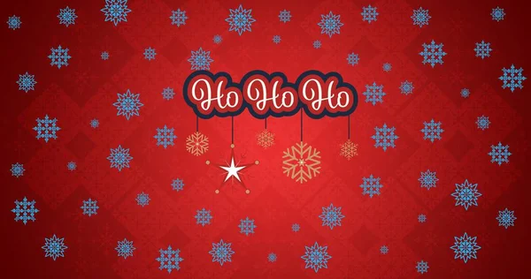 Immagine Vettoriale Auguri Natale Sfondo Rosso Fantasia Con Spazio Copia — Foto Stock