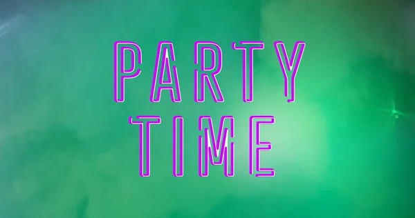 Vector Image Party Time Text Green Background Copy Space Vector — Stock Photo, Image