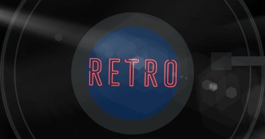 Kayıt ve kopyalama alanı olan retro metnin vektör görüntüsü. vektör, parti ve eğlence konsepti.