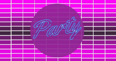 Pembe arkaplan ile parti metninin vektör görüntüsü ve kopyalama alanı. vektör, parti ve eğlence konsepti.