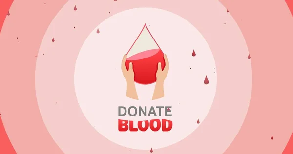 Digital Composite Image Donate Blood Hands Holding Drop Abstract Pink — Stock Photo, Image