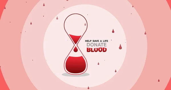 Digital Composite Image Hourglass Donate Blood Symbol Text Abstract Pink — Stock Photo, Image